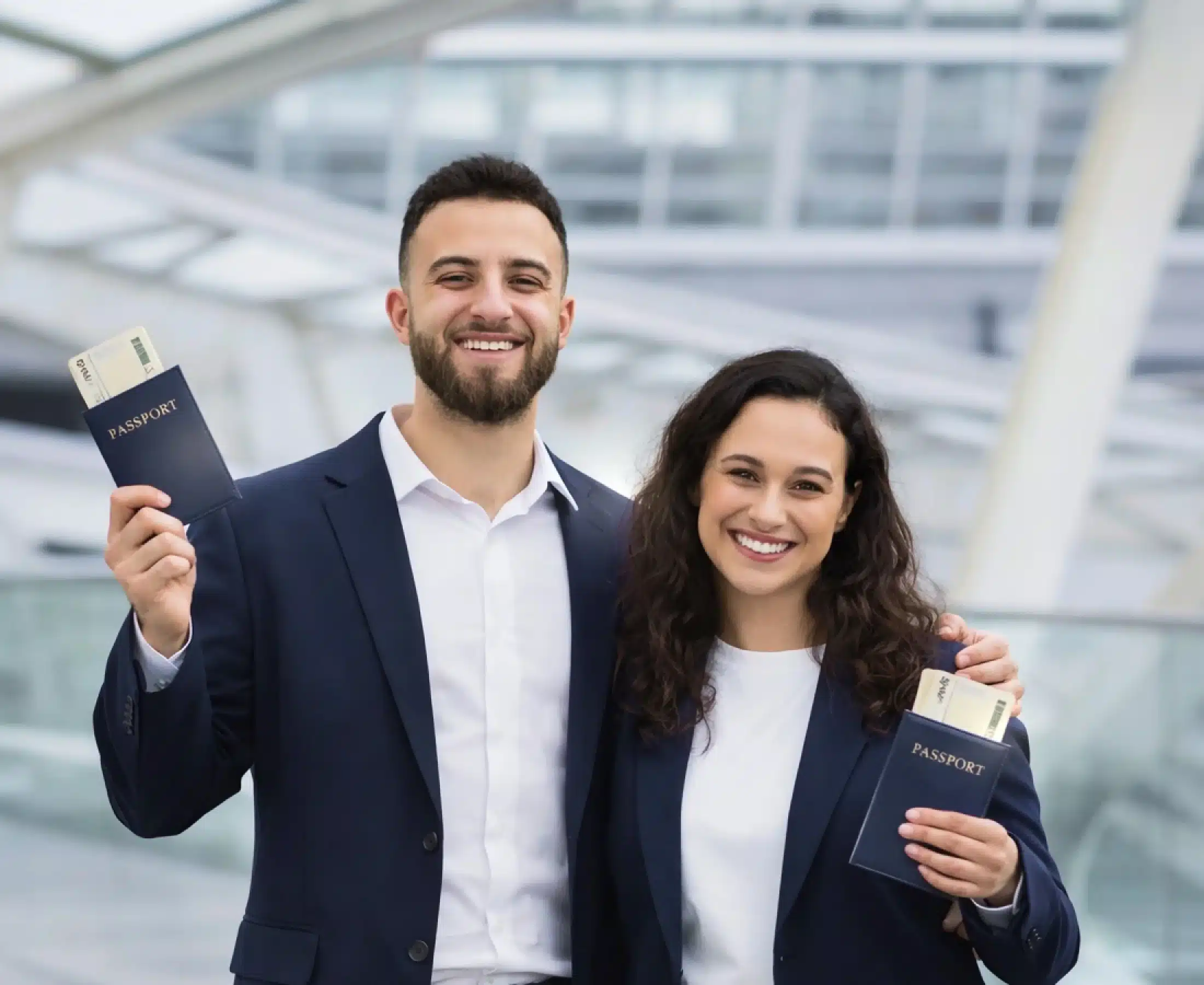 two people with passport